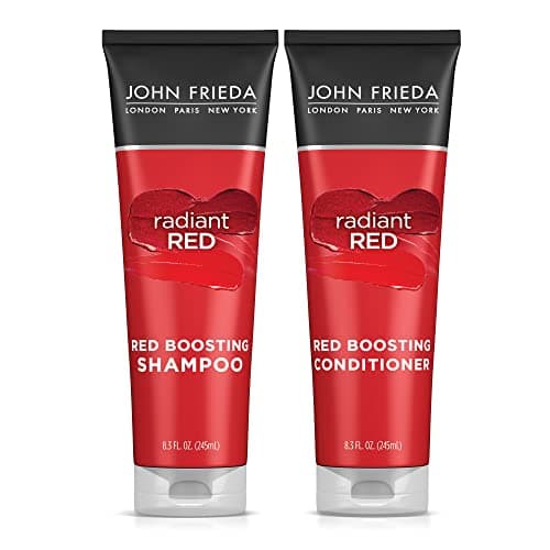 Image of John Frieda Red Enhancing Shampoo & Conditioner Bundle, Radiant Red Hair Care for Redheads, Helps Enhance Shades, Pomegranate & Vitamin E