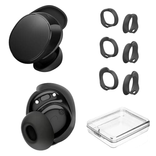Image of [3 Pairs] Ear Tips Covers for Bose New QuietComfort Earbuds (2024), Silicone Sport Ear Hook Cover Accessories for Bose New QC Earbuds, Anti-Slip Replacement Eartip Fit Kit (S,M,L) (Black)