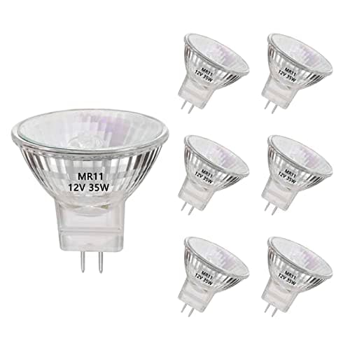 Image of AHEVO MR11 Halogen Light Bulbs, 35W 12V MR11 GU4 Halogen Spotlight Bulbs, GU4 Bi-Pin Base,Warm White 2700K,35mm Diameter, 6 Packs