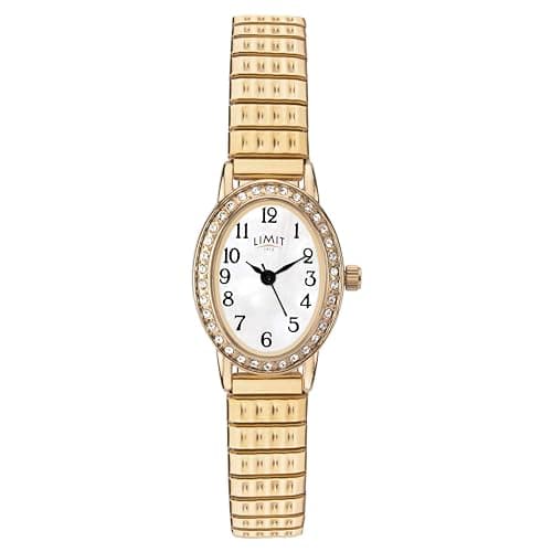 Image of Limit Women's Quartz Watch with White Dial Analogue Display and Gold Stainless Steel Bracelet 6030.01