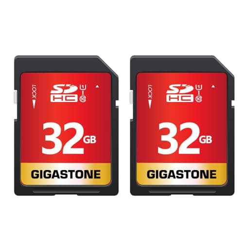 Image of GIGASTONE 32GB 2-Pack SD Card UHS-I U1 Class 10 SDHC Memory Card High-Speed Full HD Video Canon Nikon Sony Pentax Kodak Olympus Panasonic Digital Camera, with 2 Mini Cases