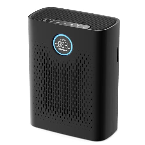 Image of Air Purifiers for Home Pets Up to 3000Ft², H14 HEPA Large Room Air Purifier with PM2.5 Air Quality Monitor, Sleep Mode, Air Purifiers for Bedroom Office for Allergies, Smoke, Dust, Pollen,8000B,Black