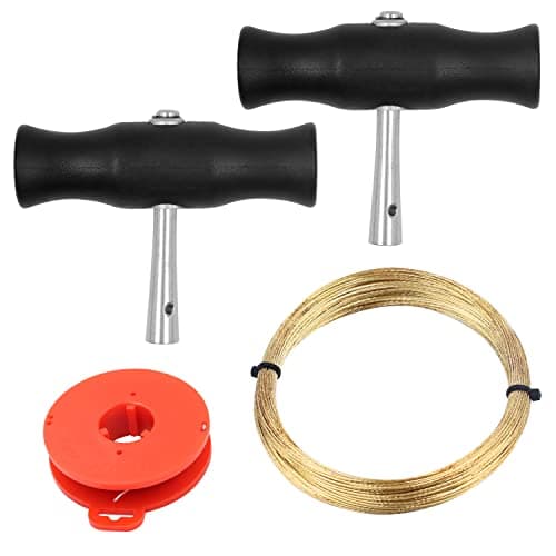 Image of Abnaok Car Windshield Removal Tool, Windscreen Removal Tool Kit Windscreen Window Glass Cutting Wire with 2 PCS T-shaped Handles,Universal Windshield Tool Kit