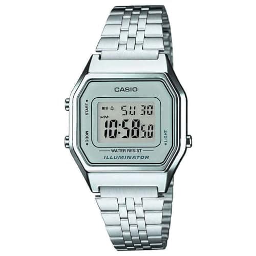 Image of Casio Unisex 28.00mm Quartz Watch with LCD Digital dial and Silver Metal Bracelet Strap LA680WEA-7EF