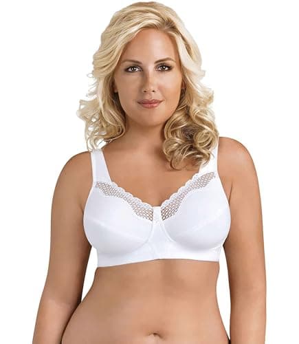Image of Exquisite Form Women's Cotton Soft Cup Bra 5100535 Full Coverage, White, 38DD