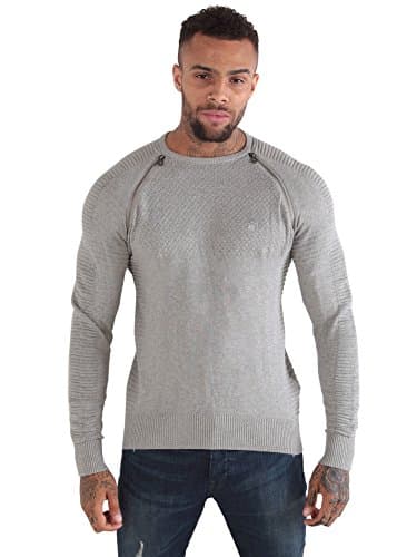 Image of 883 Police Mens Champ Crew Neck Long Sleeve Chest Logo Jumper Sweater Knitwear