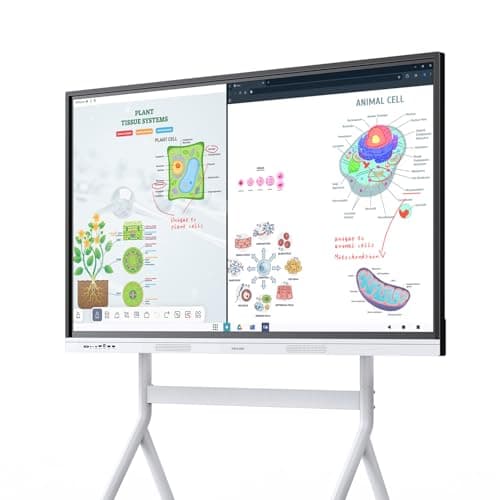 Image of NEWORK Smart Board, 55" Interactive Whiteboard with Google EDLA, Built-in Digital Whiteboard, Wireless Casting, Split-Screen & Unlimited Canvas for Business and Education (Wall Mount Included)