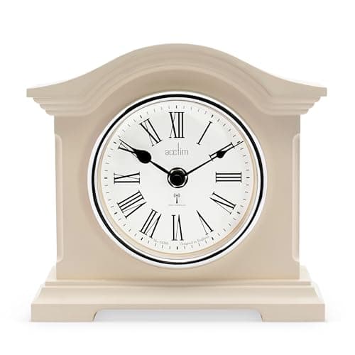 Image of Acctim Cream Coloured Quartz Battery Radio Controlled Mantle Mantel Clock - Chesterfield 77162