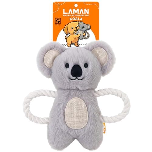 Image of LAMAN PullPal Koala Plush - Rope Dog Toy, Interactive & Squeaky Stuffed Animal Dog Toy for Tug of War & Cuddle - Ideal for Small, Medium Dogs & Puppies
