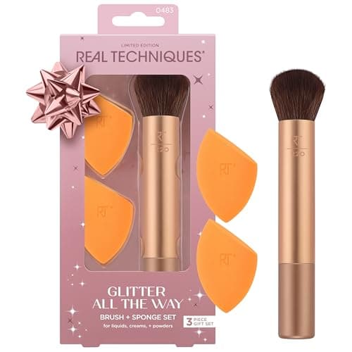 Image of Real Techniques Glitter All The Way Brush and Sponge Gift Set