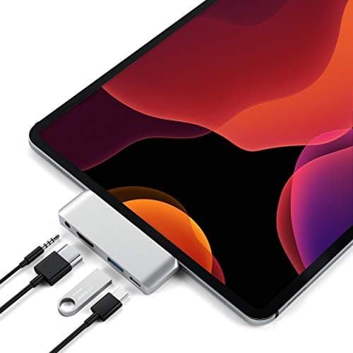 Image of SATECHI Type-C Mobile Pro Hub Adaptor with USB-C PD Charging, 4K HDMI, USB 3.0 & 3.5mm Headphone Jack – for M2/ M1 iPad Pro, M1 iPad Air, iPad Mini and More (Silver)