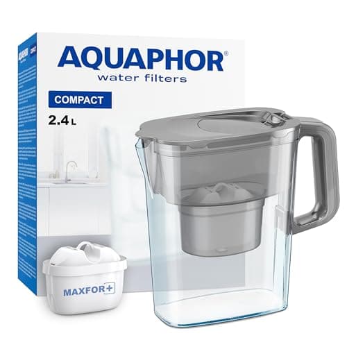 Image of AQUAPHOR Water Filter Jug Compact with 1 X Maxfor+ Filter - 2.4L Capacity - Grey