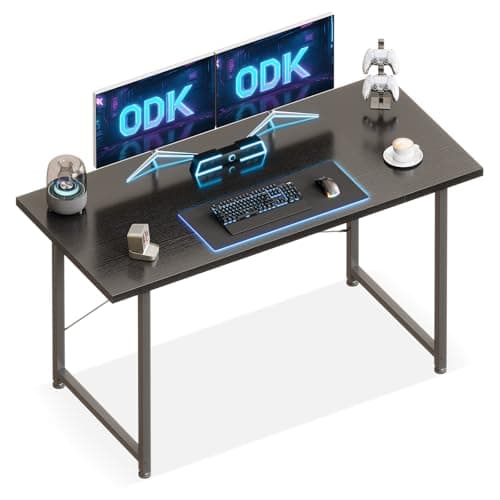Image of ODK 120×48 cm Desk, Small Computer Desk for Home Office, Study Office Table for Small Space, Easy Assembly, Black