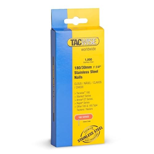 Image of Tacwise 1067 Type 180 / 30 mm Stainless Steel 18G Brad Nails, Pack of 1000