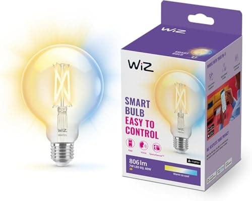 Image of WiZ Smart Bulb, E27 Globe LED Bulb, mart Dimming LED 60W, Connected WiFi Works with Alexa, Google Assistant & HomeKit, App Control for Livingroom, Bedroom, Dining Room, Energy Monitoring