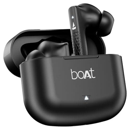 Image of boAt Airdopes 91, 45HRS Battery, 50ms Low Latency, ENx Tech, Fast Charge, IPX4, IWP Tech, v5.3 Bluetooth Earbuds, TWS Ear Buds Wireless Earphones with mic (Active Black)