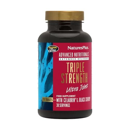 Image of NaturesPlus Ultra Joint Triple Strength - Glucosamine Tablets with MSM, Chondroitin, Vitamin C, Manganese, Black Cherry, Celadrin - Fast Action, Gluten Free - 120 Tablets