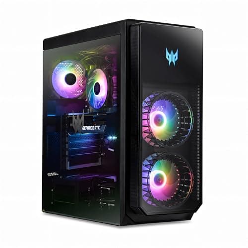 Image of acer Predator Orion 5000 PO5-650 Desktop Gaming PC - (Intel Core i7-13700F CPU | 16GB DDR5 RAM | 1TB NVMe SSD | 2TB SATA HDD | NVIDIA GeForce RTX 4070 Ti 12GB Graphics Card | Windows 11 Home) - Black