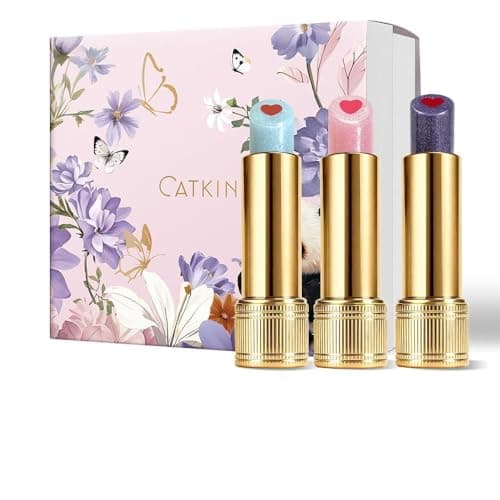 Image of CATKIN Tinted Flavoured Lip Balm, Hydrating & Buildable Sheer Colour, Lip Moisturiser with Shea Butter, Jojoba & Natural Oils, Nourishing, Soothing & Vegan Lip Care for Dry Cracked Lip, 3.6g, Gift Box