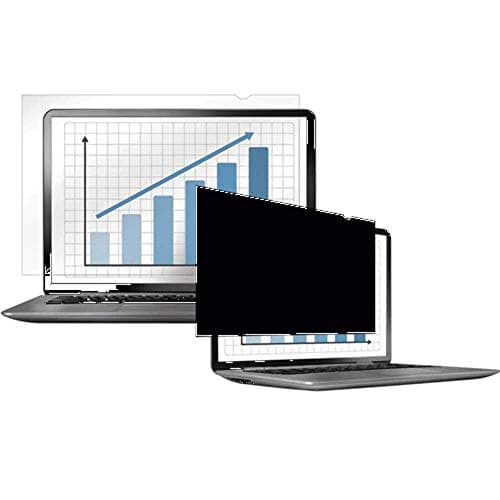 Image of Fellowes PrivaScreen Anti Glare Black Privacy Filter & Screen Protector For Laptop, 15.4" Inches 16:10 Widescreen - Easy Attach & Removal With Quick Reveal Tabs