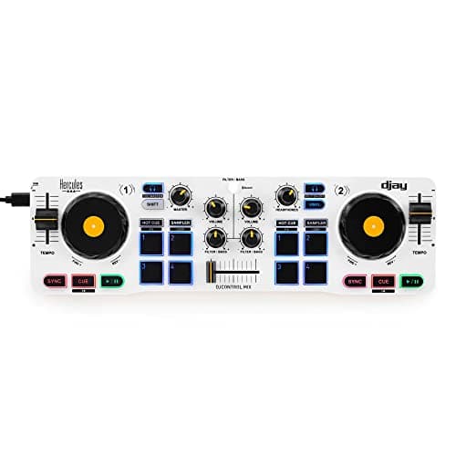 Image of Hercules DJControl Mix – Compact DJ Controller with Built-In Soundcard, Performance Pads, and DJUCED Software for iOS & Android