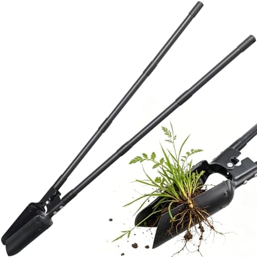 Image of Post Hole Digger Tool, Heavy Duty 139 cm Manual Post Hole Digging Tool Garden Shovel, Dual Sharp Blades for Soil Plugging, Digging, Cultivating, Weeding, Black