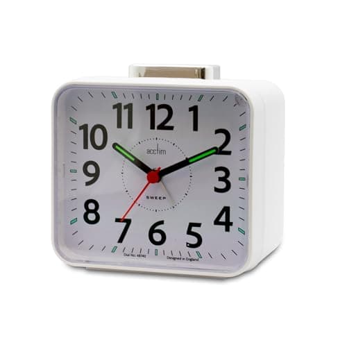 Image of Acctim Parker Non-Ticking Sweep Loud Bell Alarm Clock (White)