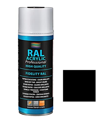 Image of FIDELITY RAL ACRYLIC 100% Acrylic Spray Paint, Glossy Black (RAL 9005), Quick Drying Brilliant Colours, 400 ml