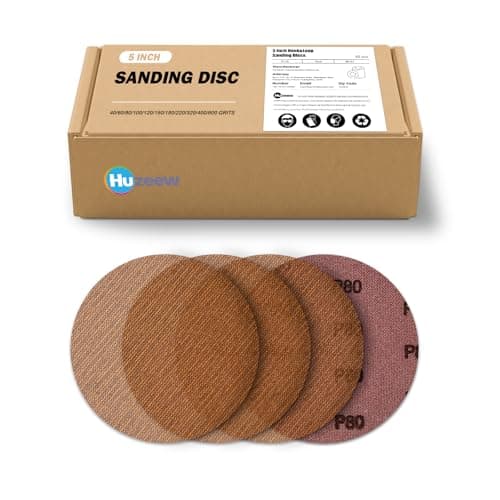 Image of Huzeew 60PCS Mesh Abrasive Sanding Discs, 5-Inch 320 Grit Dust-Free Hook and Loop Sanding Disc, Compatible with Angle Grinder, Orbital Sander, Die Grinder