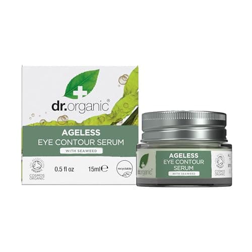 Image of Dr Organic Ageless Eye Contour Serum with Organic Seaweed, Moisturising, Fine Lines, Wrinkles, Natural, Vegan, Cruelty-Free, Paraben & SLS-Free, Recycle &Recyclable, Certified Organic, 15ml