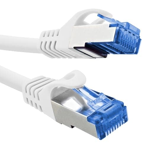 Image of InLine Patch Cable, Cat.6A, S/FTP, TPE (LSZH), CCA, PoE, LAN, Ethernet, Network Cable, RJ45 Gigabit, White, 10 m, 72600W