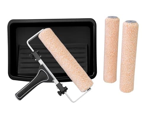 Image of ROLLINGDOG 12 Inch Paint Roller Set – Adjustable 9-12" Frame, 3 Microfiber Sleeves & Paint Tray – Home Decorating Kit for Walls & Ceilings