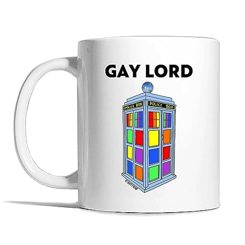 Image of Risk-A Designs Gay Lord Mug - Dr Who Fan Gift, LGBT Themed, Funny and Rude Men's Drinking Cup Pride Gift