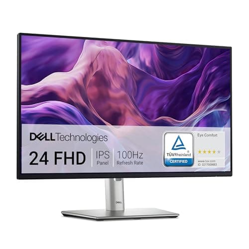Image of Dell P2425H 24 Inch Full HD (1920x1080) Monitor, 100Hz, IPS, 5ms, 99% sRGB, USB-C, DisplayPort, HDMI, VGA, 4x USB, 3 Year Warranty, Black