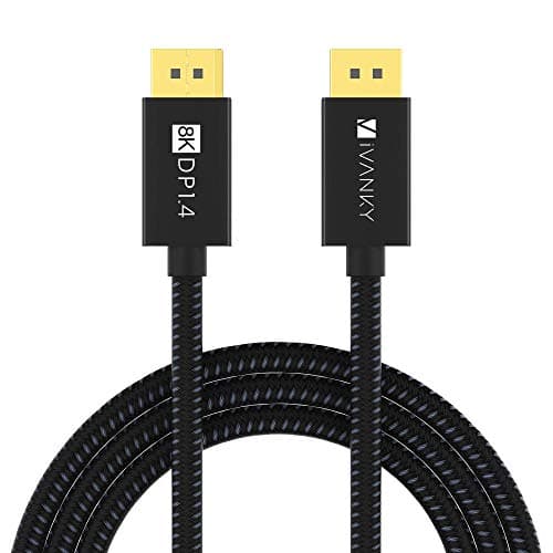 Image of IVANKY DisplayPort Cable 8K [VESA Certified], DP 1.4 Cable High Speed Support 8K@60hz, 4K@144hz, 2K@240Hz, HBR3 Support 32.4Gbps, HDCP 2.2, Compatible with Laptop, PC, Gaming Monitor, TV - 1M/Black