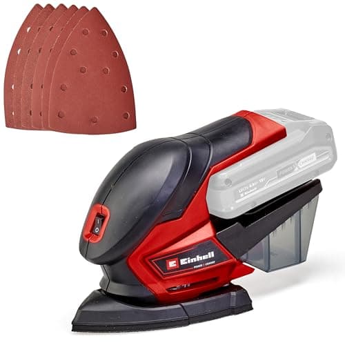 Image of Einhell Cordless Detail Sander 18V Power X-Change. Hand-Held Sander, Electric Sander for Wood, Plaster and Metal, with Dust Collection, Without Battery TE-OS 18/150 Li Solo