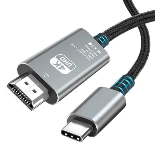 Image of AXFEE USB C to HDMI Cable 2M, 4K@30Hz Thunderbolt to HDMI Cable, Type C to HDMI Adapter Gold-Plated, Compatible with Phone 15 Series, MacBook Pro/Air, i-Pad Pro/Air/Mini, Galaxy S23/S22/S21