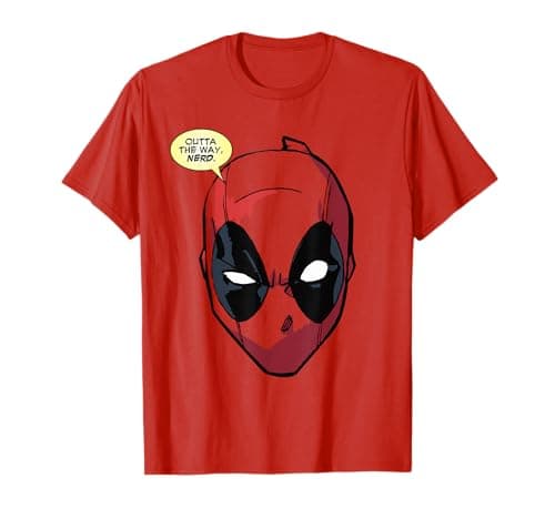 Image of Marvel Deadpool Mask Outta The Way Nerd T-Shirt