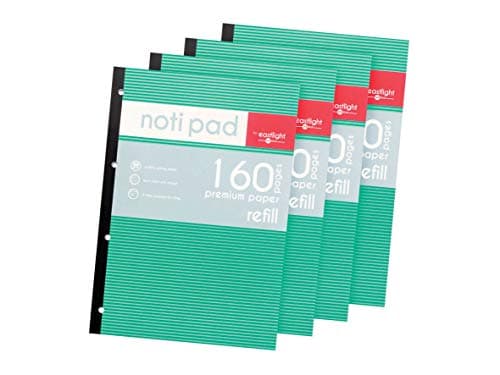 Image of EASTLIGHT A4 Refill Pad 160 Page 80gsm - (Pack of 4) Sidebound Feint Ruled with Margin 4 Hole Punched
