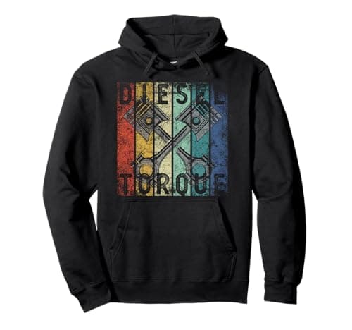 Image of Distressed Diesel Torque Vintage Car Mechanic For Garage Pullover Hoodie