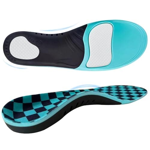 Image of Harmisca 220+LBS High Arch Support Orthotic Insoles for Men Women, Plantar Fasciitis Insoles, Relieve Flat Feet, Metatarsalgia, Heel Pain & OverPronation, Shock Absorbing Breathable, Blue, UK 4-5