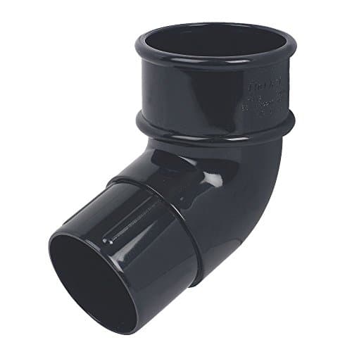 Image of Floplast (50mm Offset Bend) (Black) 50mm Downpipes & 76mm Miniflo Guttering for shed, Porch, Conservatory, Out Building, etc Full Range Black NOT for Standard House guttering - Smaller