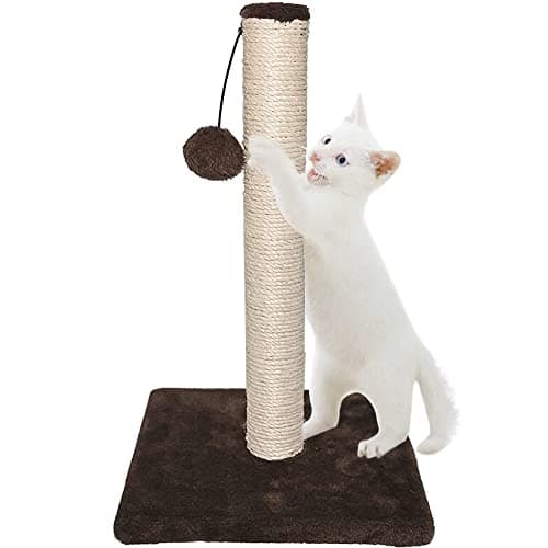 Image of Ram® Large Cat Scratching Post Cat Tree Post Tree 40cm Brown
