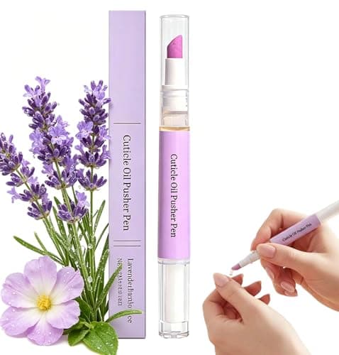 Image of 2 in 1 Cuticle Pusher & Oil Pen, Lavender Scented Cuticle Remover & Nail Oil Pen for Women, Moisturizes & Strengthens Dry Cuticles, Repairs Damaged Nails, 1 Piece Nail Care Pen