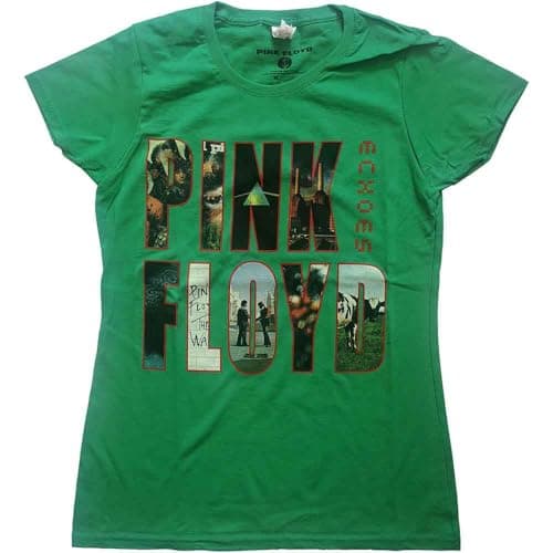 Image of Ladies Pink Floyd Echoes Album Montage Official Tee T-Shirt Womens Girls (Medium) Green