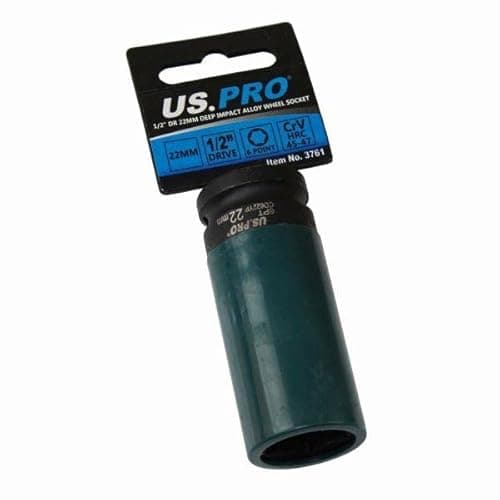 Image of US PRO Tools Single 1/2" Dr 22mm Deep Impact Alloy Wheel Socket 3761