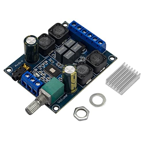 Image of AZDelivery Digital amplifier board TPA3116D2 with two channel stereo amplifier, 2 x 50W digital stereo amplifier board 12V 24V for speakers and DIY projects including eBook
