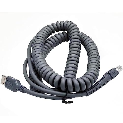 Image of JIESOUSIN USB Cable for Symbol Zebra Motorola Barcode Scanner USB to RJ45 Cable, CBA-U01-S07ZAR LS2208-SR DS2208 DS2278 DS8178 LS1203 LS4208 DS4208 DS9208 DS4308 LI4278 LS9203 (5 Meters- Curly)