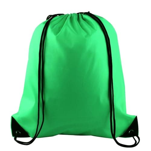 Image of PLULON Green Drawstring Bags Drawstring Backpack Bulk, String Backpack Cinch Sack Sport Gym Backpack Bags for Yoga Traveling Outdoor Sports