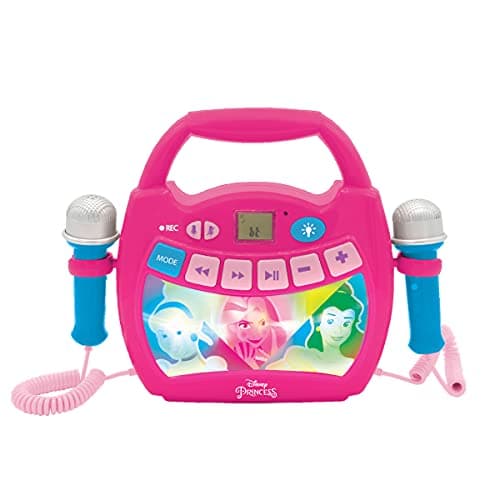 Image of LEXIBOOK, Disney Princess, Portable karaoke digital player for kids, Microphones, Light effects, Bluetooth®, Record and voice changer functions, Pink, MP320DPZ